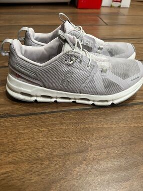 On Running Pale Gray Mesh Lace-Up Sneakers